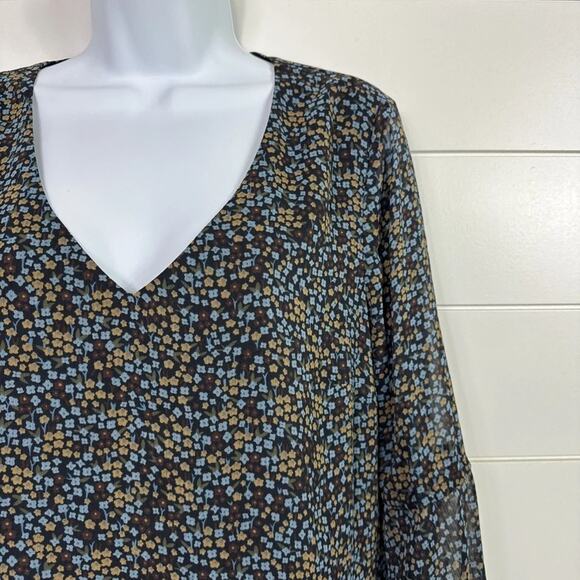 Y2k CAbi 3648 Poise Dress XL Black Sheer Floral Bell Sleve Fairy Whimsigoth $119 - Picture 7 of 15